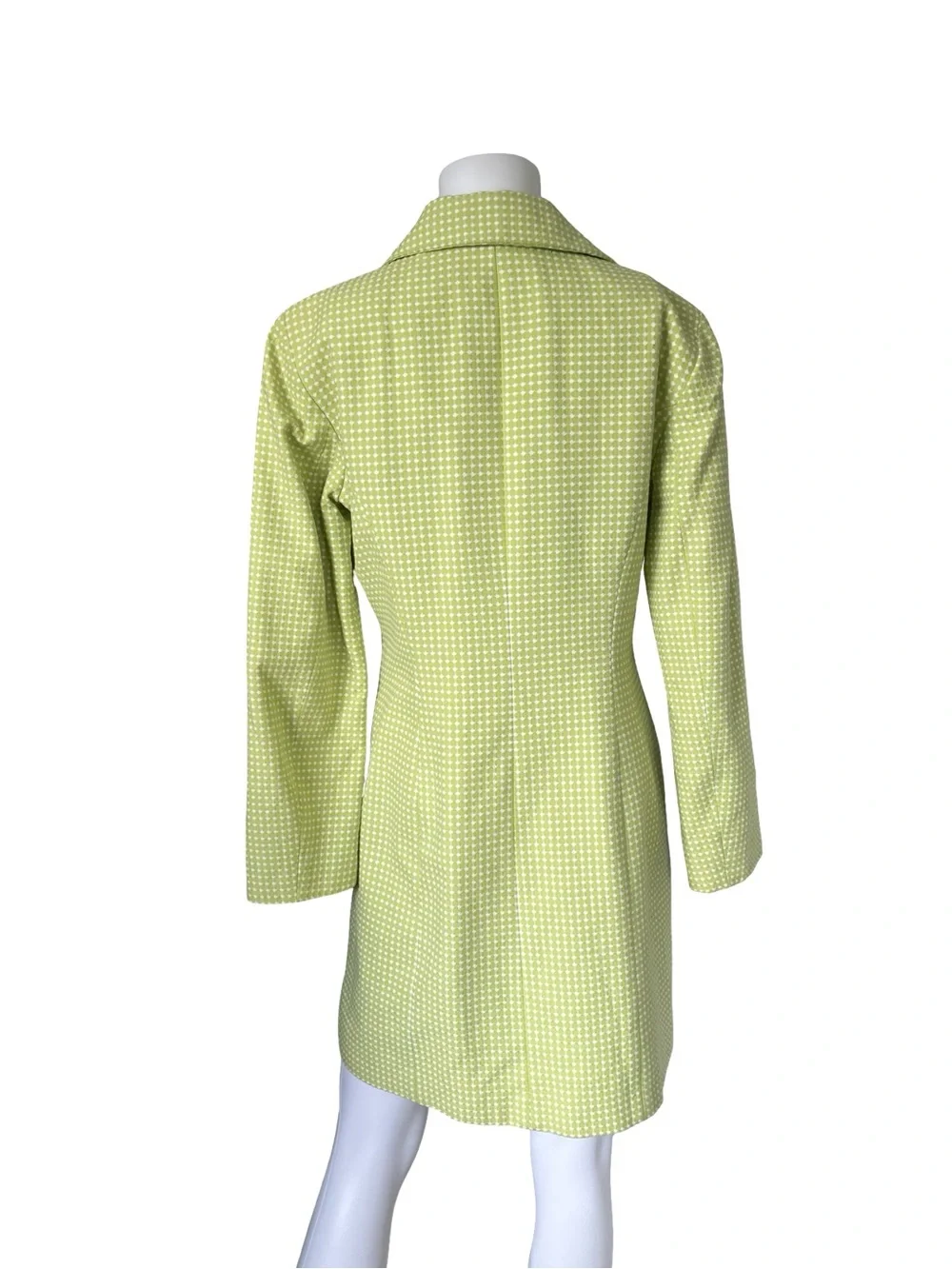 Vintage Depeche Mode Polka Dot Peacoat Lightweight Bright Green Womens Size 8